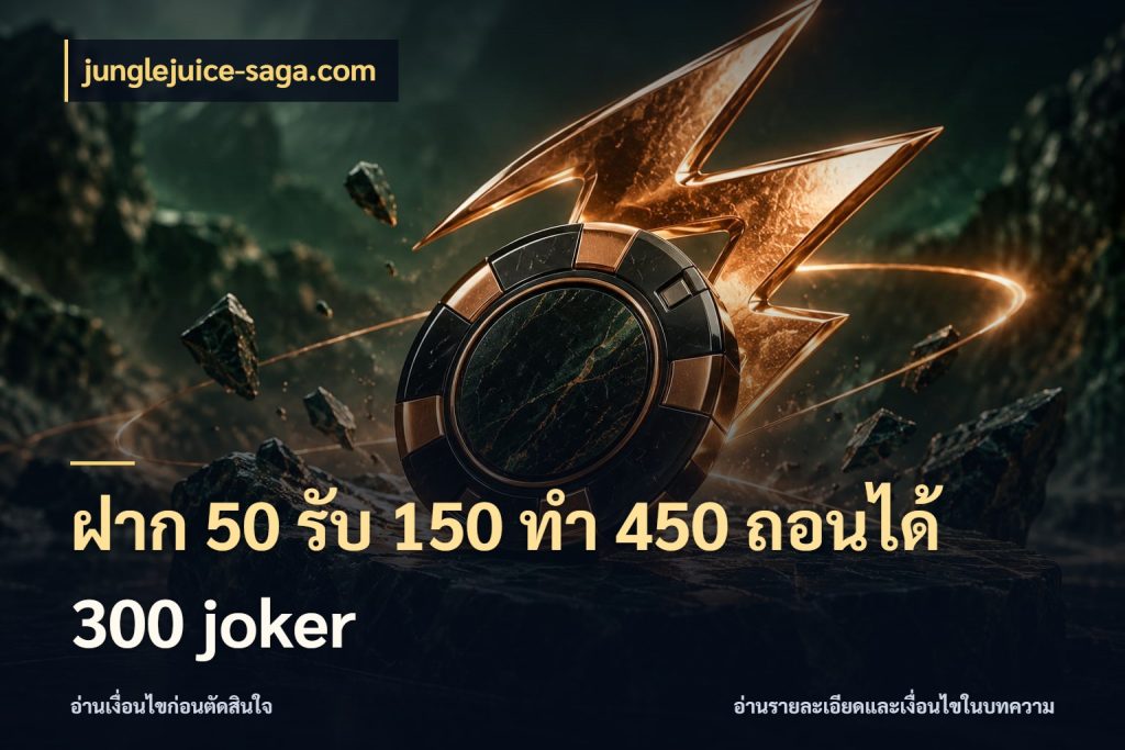 ฝาก 50 รับ 150 ทํา 450 ถอนได้ 300 joker