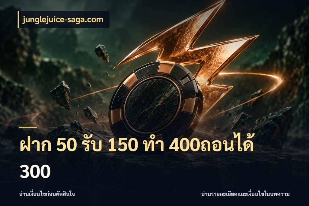 ฝาก 50 รับ 150 ทํา 400ถอนได้ 300