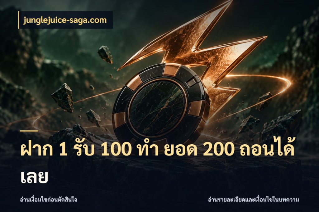 ฝาก 1 รับ 100 ทํา ยอด 200 ถอนได้เลย