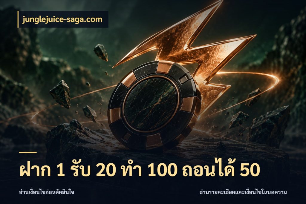ฝาก 1 รับ 20 ทำ 100 ถอนได้ 50