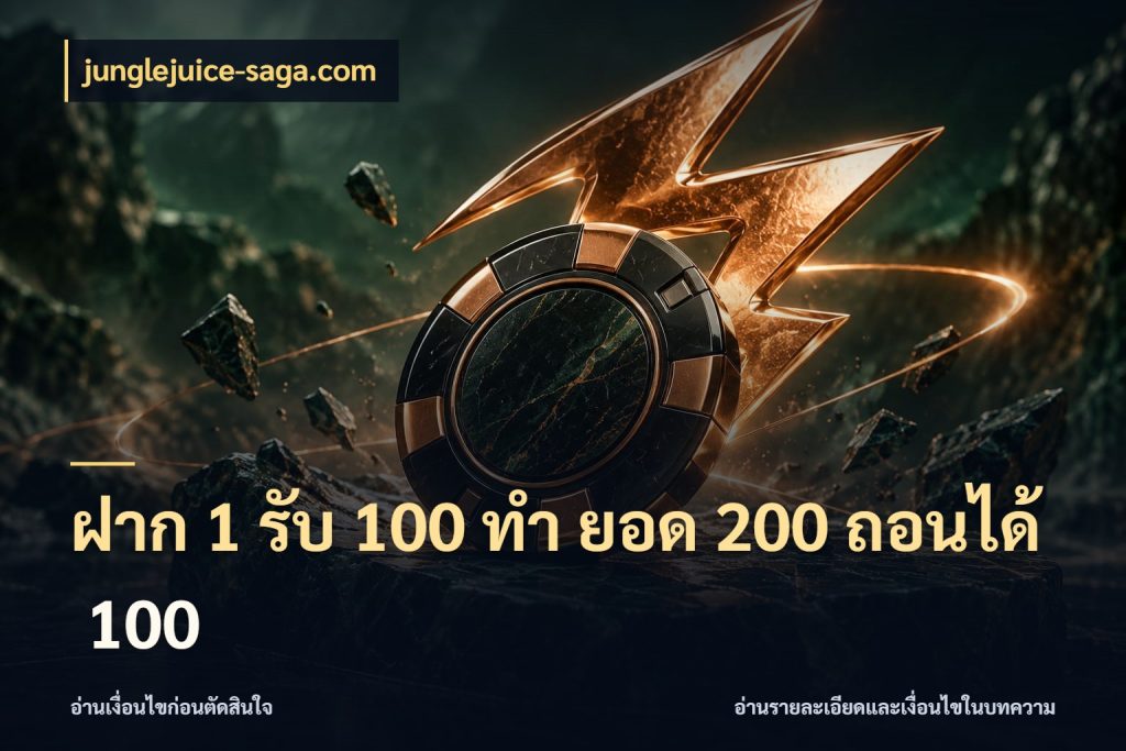 ฝาก 1 รับ 100 ทํา ยอด 200 ถอนได้ 100