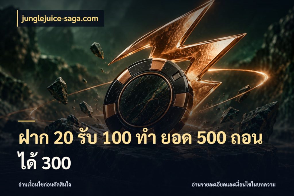 ฝาก 20 รับ 100 ทํา ยอด 500 ถอนได้ 300