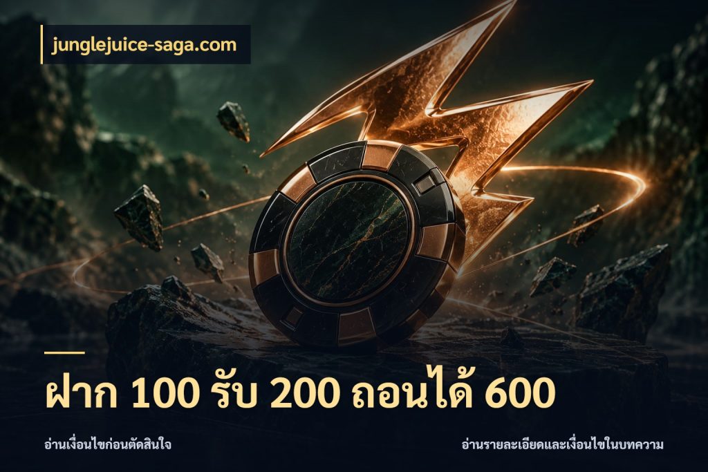 ฝาก 100 รับ 200 ถอนได้ 600