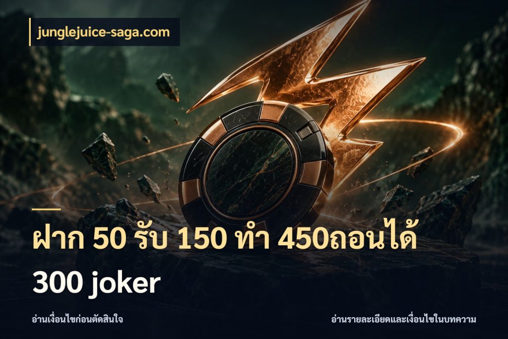 ฝาก 50 รับ 150 ทํา 450ถอนได้ 300 joker