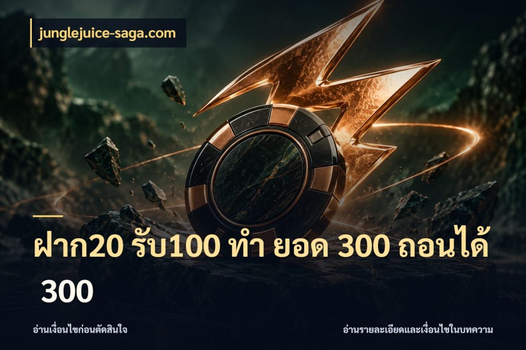 ฝาก20 รับ100 ทํา ยอด 300 ถอนได้ 300