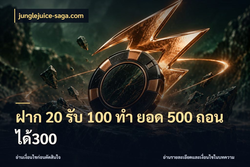 ฝาก 20 รับ 100 ทํา ยอด 500 ถอนได้300